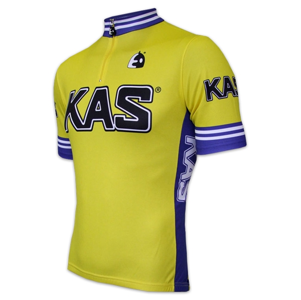Afbeeldingen van Santini - KAS Retro Cycling Shirt - Geel/ Blauw