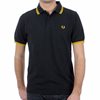 Fred Perry - Twin Tipped Polo - Black/ New Yellow