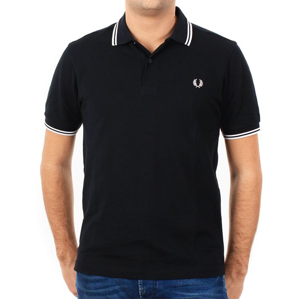 Afbeeldingen van Fred Perry - Twin Tipped Polo - Navy Blauw/ Wit