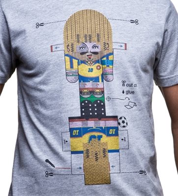 COPA Football - El Pibe Paper Toy T-shirt - Grey Melee