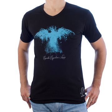 Toon details van Pouchain - Eagle V-neck T-shirt - Zwart Afbeeldingen van Pouchain - Eagle V-neck T-shirt - Zwart
