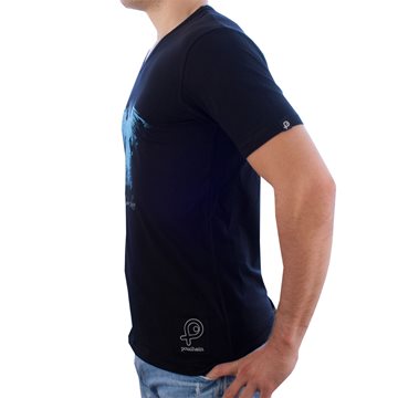 Toon details van Pouchain - Eagle V-neck T-shirt - Zwart Afbeeldingen van Pouchain - Eagle V-neck T-shirt - Zwart