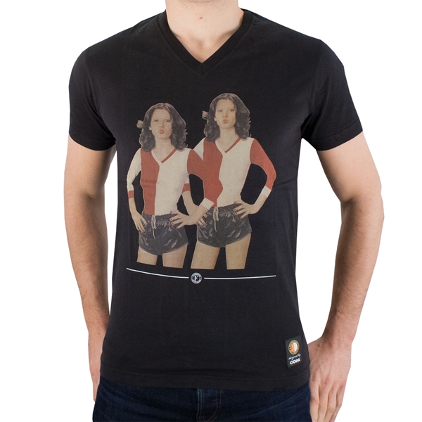 Afbeeldingen van COPA Football - Feyenoord Babes V-Neck T-Shirt - Zwart