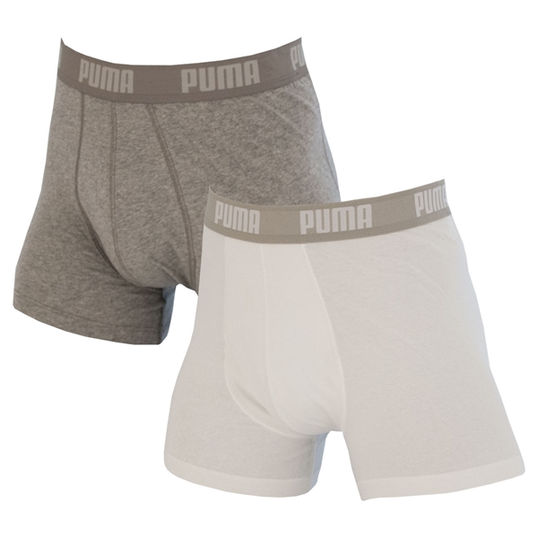 Afbeeldingen van Puma - Basic Boxershorts 2 Pak - Wit/ Grijs