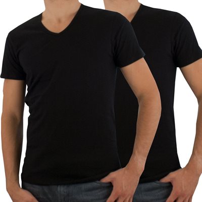 Puma - Basic 2 Pak V-Neck T-Shirt - Zwart afbeelding