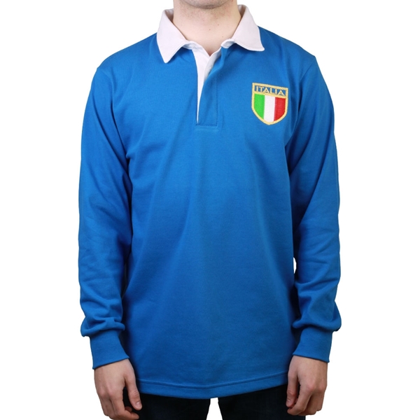 Afbeeldingen van Italië Retro Rugby Shirt 1975