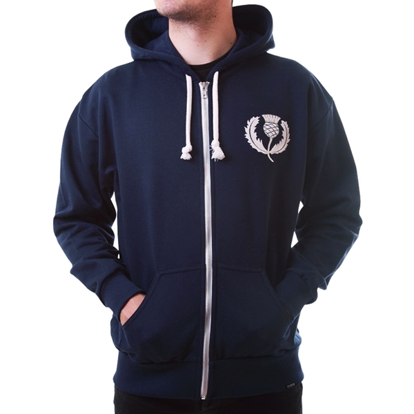 Afbeeldingen van Schotland 1925 Retro Rugby Zip Hoodie - Blauw