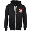 Afbeeldingen van Engeland 1910 Retro Rugby Zipped Hoodie - Zwart