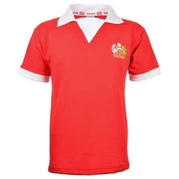 Toon details van Manchester Reds Retro Voetbalshirt 1970's Afbeeldingen van Manchester Reds Retro Voetbalshirt 1970's
