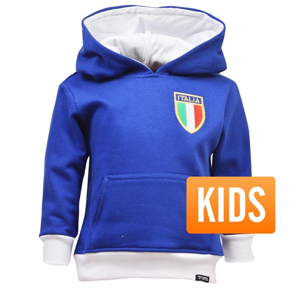 Afbeeldingen van TOFFS - Italië Kinderen Hooded Sweater - Blauw/ Wit