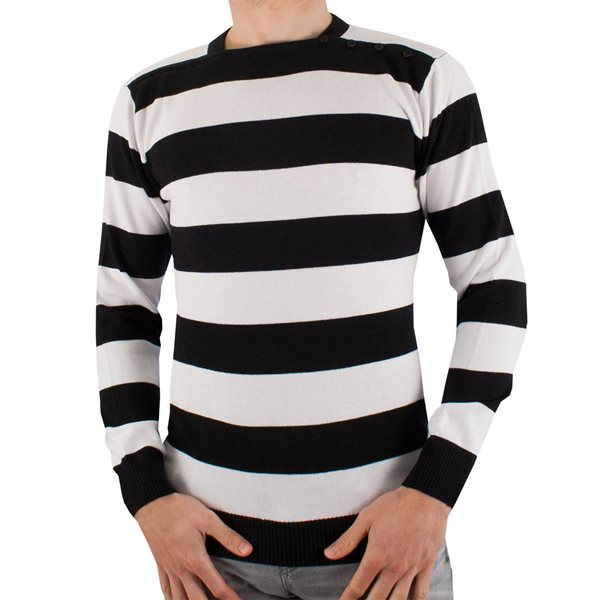 Afbeeldingen van Madcap England - Jones Stripe Wieler Sweater 60's - Zwart/ Wit
