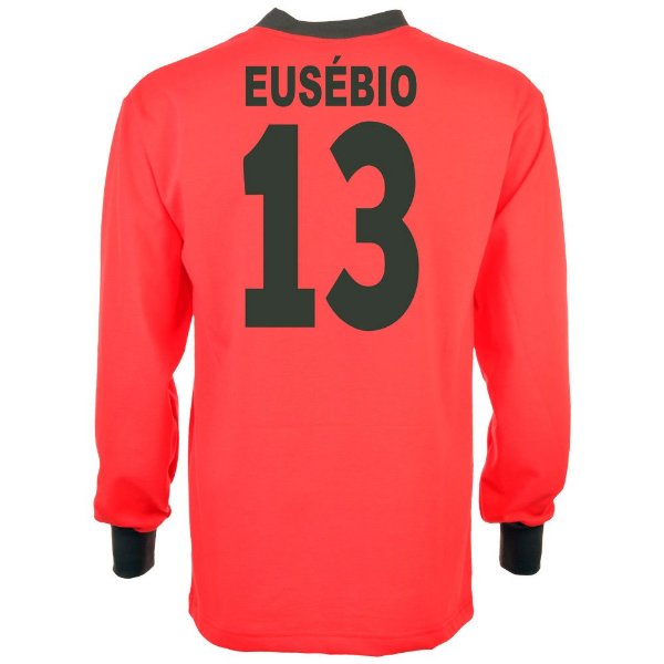 Afbeeldingen van Portugal Retro Voetbalshirt Eusébio W.K. 1966