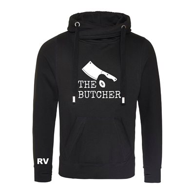 Rugby Vintage - THE BUTCHER Cross Neck Hoodie - Zwart afbeelding