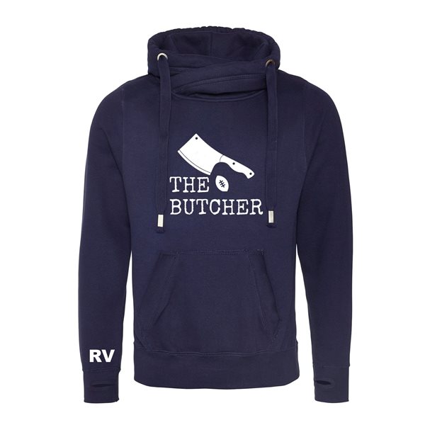 Afbeeldingen van Rugby Vintage - THE BUTCHER Cross Neck Hoodie - Navy