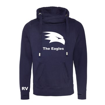Toon details van Rugby Vintage - Verenigde Staten Cross Neck Hoodie - Navy Afbeeldingen van Rugby Vintage - Verenigde Staten Cross Neck Hoodie - Navy
