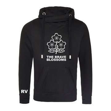Toon details van Rugby Vintage - Japan Cross Neck Hoodie - Black Afbeeldingen van Rugby Vintage - Japan Cross Neck Hoodie - Black