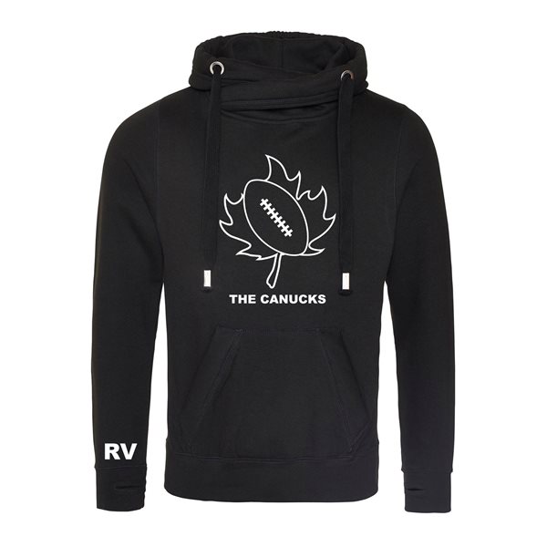 Afbeeldingen van Rugby Vintage -  Canada Cross Neck Hoodie - Black