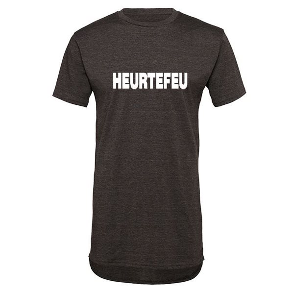Afbeeldingen van Heurtefeu - Brand Name Long Shaped T-Shirt - Grijs