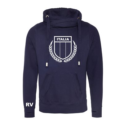 Rugby Vintage - Italië Cross Neck Hoodie - Navy afbeelding