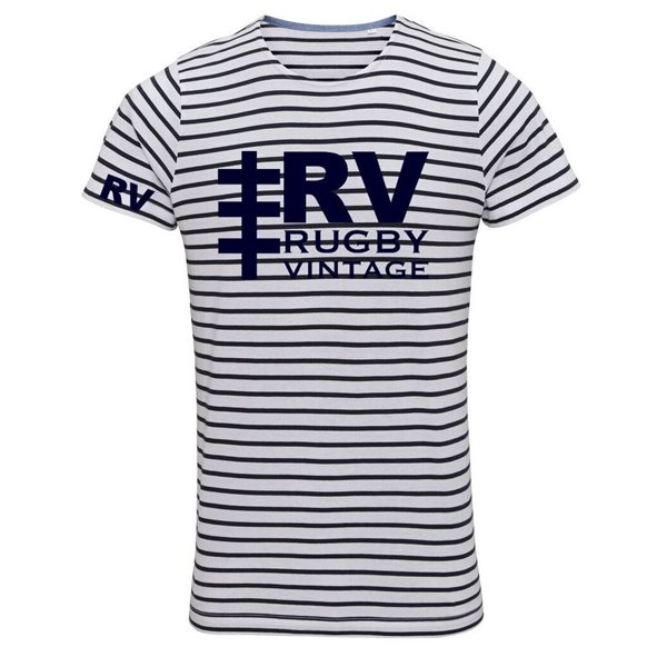 Afbeeldingen van Rugby Vintage - Brand Logo  T-Shirt - Navy/Wit