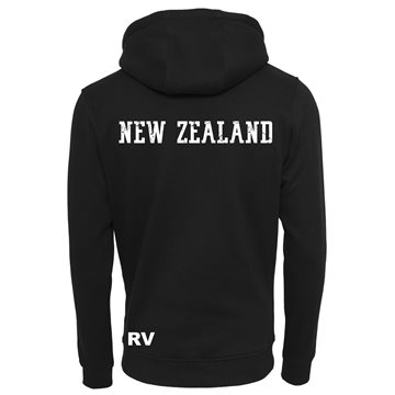 Toon details van Rugby Vintage - Nieuw Zeeland Hoodie - Zwart Afbeeldingen van Rugby Vintage - Nieuw Zeeland Hoodie - Zwart