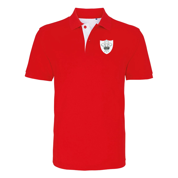 Afbeeldingen van Rugby Vintage - Wales Polo - Rood/Wit