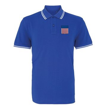 Toon details van Rugby Vintage - Verenigde Staten Polo - Blauw Afbeeldingen van Rugby Vintage - Verenigde Staten Polo - Blauw