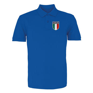 Toon details van Rugby Vintage - Italië Polo - Blauw Afbeeldingen van Rugby Vintage - Italië Polo - Blauw
