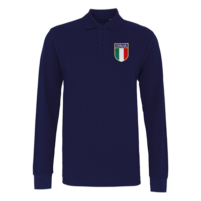 Rugby Vintage - Italië Retro Rugby Shirt 1960's - Navy afbeelding