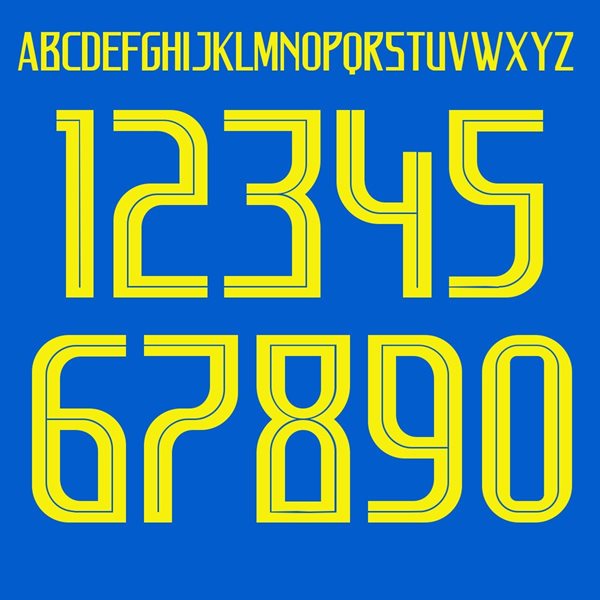 Afbeeldingen van Brazilië WK 2018 Style Letters & Nummers (Uitshirts)