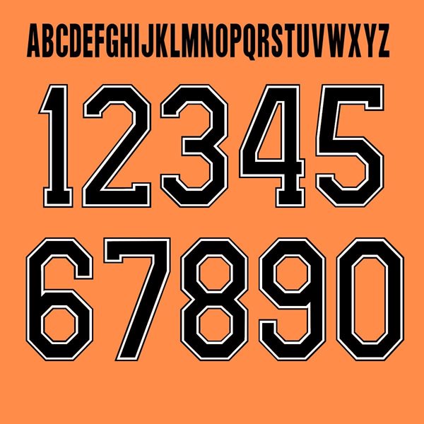 Afbeeldingen van Holland WK 1974 Style Letters & Nummers (Thuis)