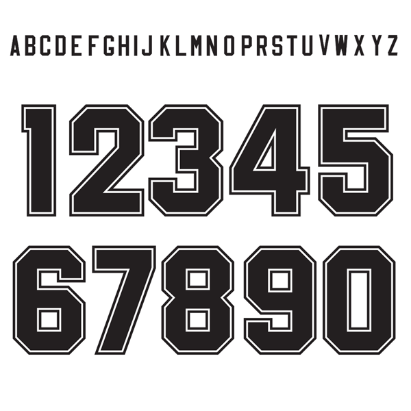 Afbeeldingen van Retro Block Keyline Style Letters & Nummers WK 1986