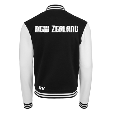 Rugby Vintage - Nieuw-Zeeland Sweat College Jacket - Zwart/ Wit