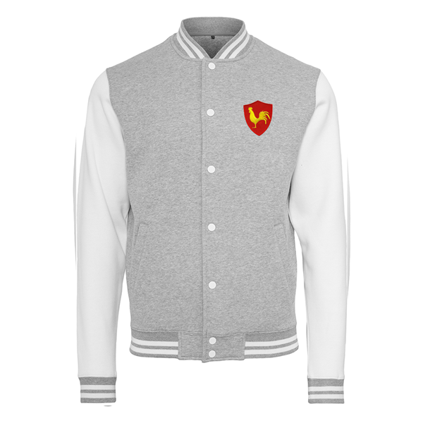 Afbeeldingen van Rugby Vintage - Frankrijk Sweat College Jacket - Grijs/ Wit