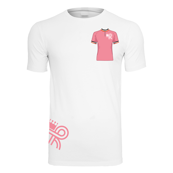 Afbeeldingen van Heurtefeu - Pink Jersey Fitted Stretch T-Shirt - Wit