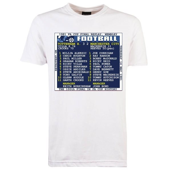 Afbeeldingen van TOFFS - FA Cup Final 1981 (Tottenham) Retrotext T-Shirt - Wit