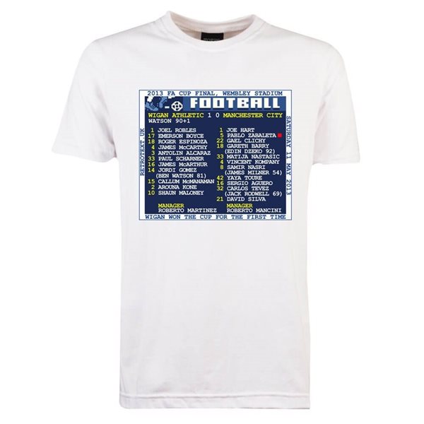 Afbeeldingen van TOFFS - FA Cup Finale 2013 (Wigan Athletic) Retrotext T-Shirt - Wit