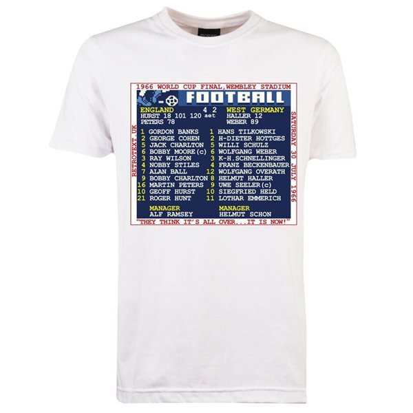 Afbeeldingen van TOFFS - WK Finale 1966 (England) Retrotext T-Shirt - Wit