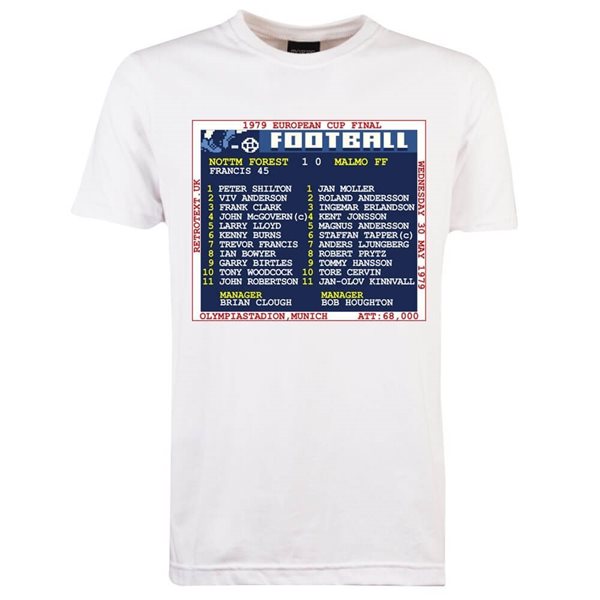 Afbeeldingen van TOFFS - Europa Cup I Finale 1979 (Nottingham Forest) Retrotext T-Shirt - Wit