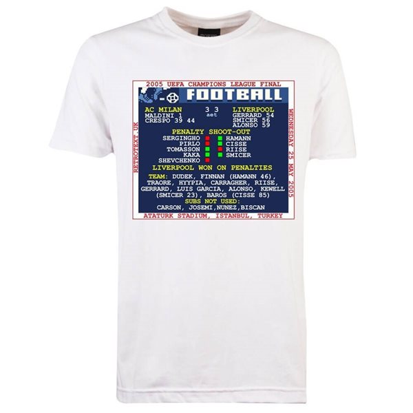 Afbeeldingen van TOFFS - Champions League Finale 2005 (Liverpool) Retrotext T-Shirt - Wit