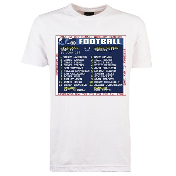 Afbeeldingen van TOFFS - FA Cup Finale 1965 (Liverpool) Retrotext T-Shirt - Wit
