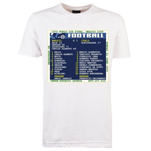 Afbeeldingen van TOFFS - WK Finale 1970 (Brazilië) Retrotext T-Shirt - Wit