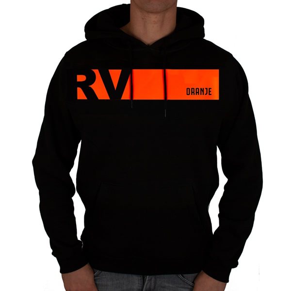 Afbeeldingen van Rugby Vintage - Nederland Colour Banner Hoodie - Zwart/Oranje