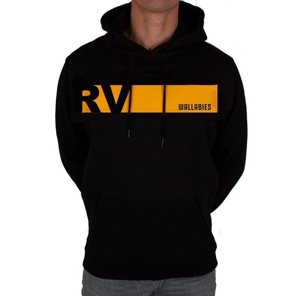 Afbeeldingen van Rugby Vintage - Australië Colour Banner Hoodie - Zwart/Geel