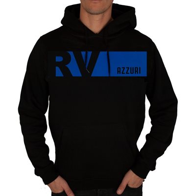 Rugby Vintage - Italië Colour Banner Hoodie - Zwart/Blauw afbeelding