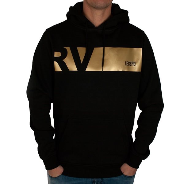 Afbeeldingen van Rugby Vintage - Legend Colour Banner Hoodie - Zwart/Goud