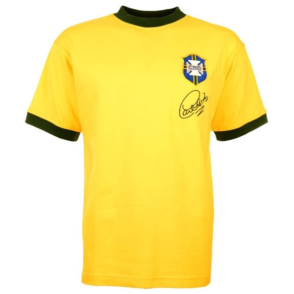 Afbeeldingen van Brazilië Carlos Alberto Retro Voetbalshirt WK 1970 + Nummer 4