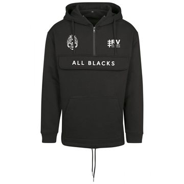Toon details van Rugby Vintage - All Blacks Anorak Hoodie - Zwart Afbeeldingen van Rugby Vintage - All Blacks Anorak Hoodie - Zwart