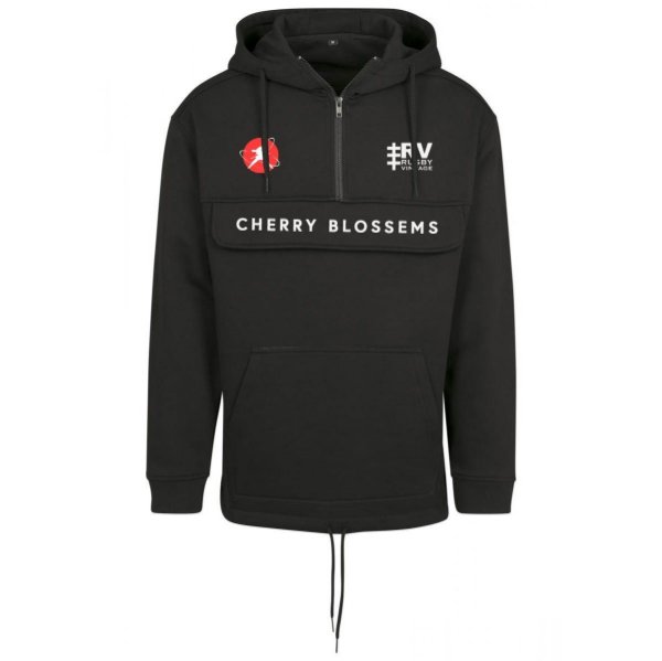 Afbeeldingen van Rugby Vintage - Japan Cherry Blossems Anorak Hoodie - Zwart