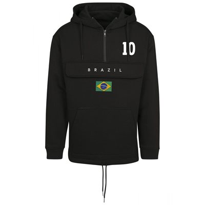 FC Eleven - Brazilië Vlag Anorak Hoodie - Zwart afbeelding